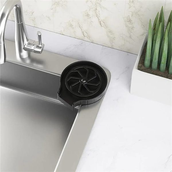 Automatic Cup Washer Or Glass Rinser For Kitchen Sink, Black Kitchen Sink Cleaning Spray Cup Washer, Bar Glass Washer.